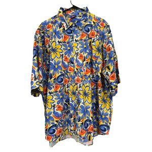 Vintage PRO SPIRIT XXL Casual Short Sleeve Button‎ Down Abstract Floral RN36545